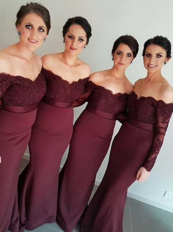 Bridesmaid Dresses, Wedding Party Dresses, Off The Shoulder, Long Sleeve, Lace on Luulla Bridesmaid Dresses, Wedding Party Dresses, Off The Shoulder, Long Sleeve, Lace on Luulla